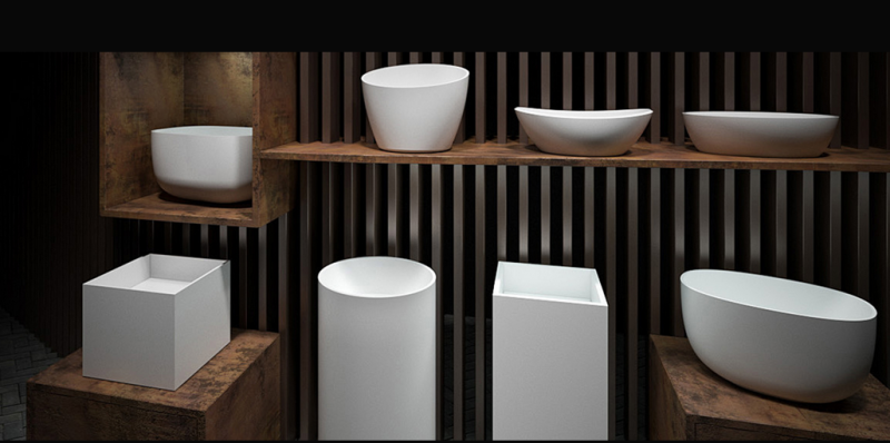 Cristalstone Separado Tuba umywalka wolnostojąca 45x45 cm biały satynowy mat