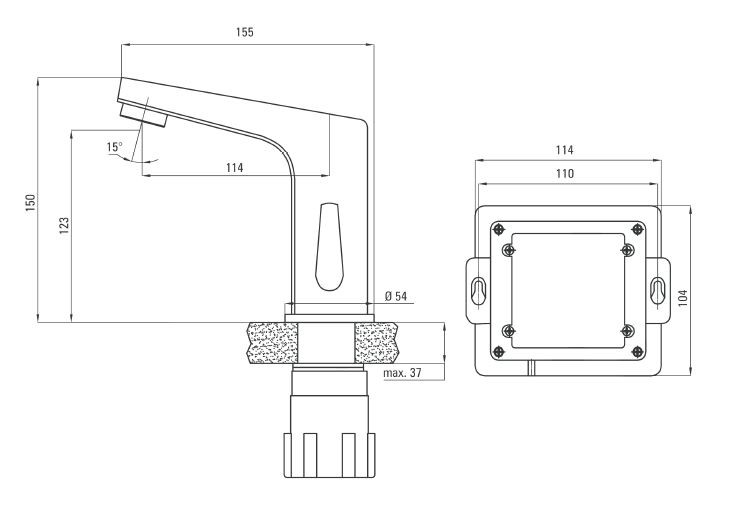 Deante bateria umywalkowa sensorowa chrom BCH029R