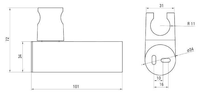 Deante Round uchwyt punktowy słuchawki chrom ANO021U