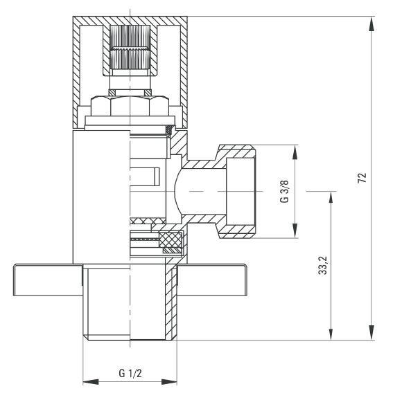 Deante zawór kątowy kwadratowy 1/2 chrom VFAB62S