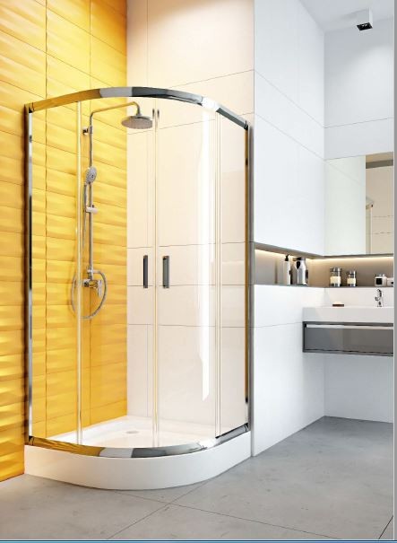 Deante Funkia kabina półokrągła drzwi rozsuwane 90x90 chrom szkło przeźroczyste KYP051K