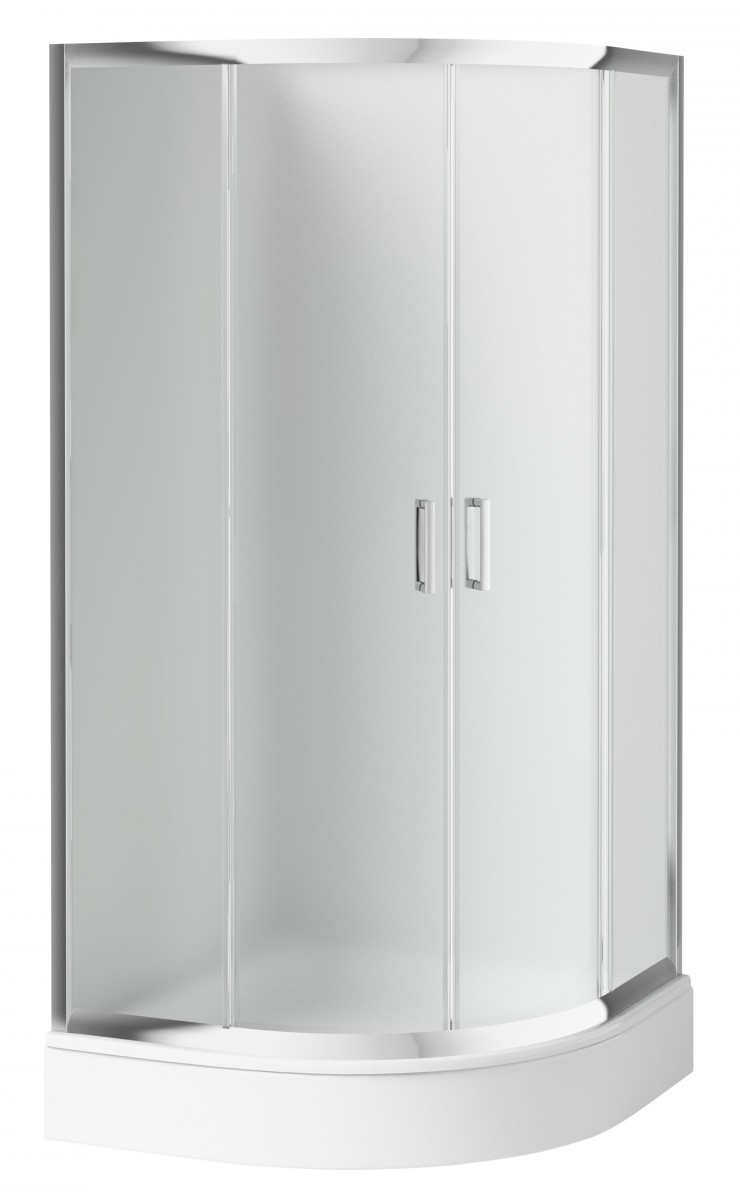 Deante Funkia kabina półokrągła drzwi rozsuwane 90x90 chrom szkło szronione KYP651K