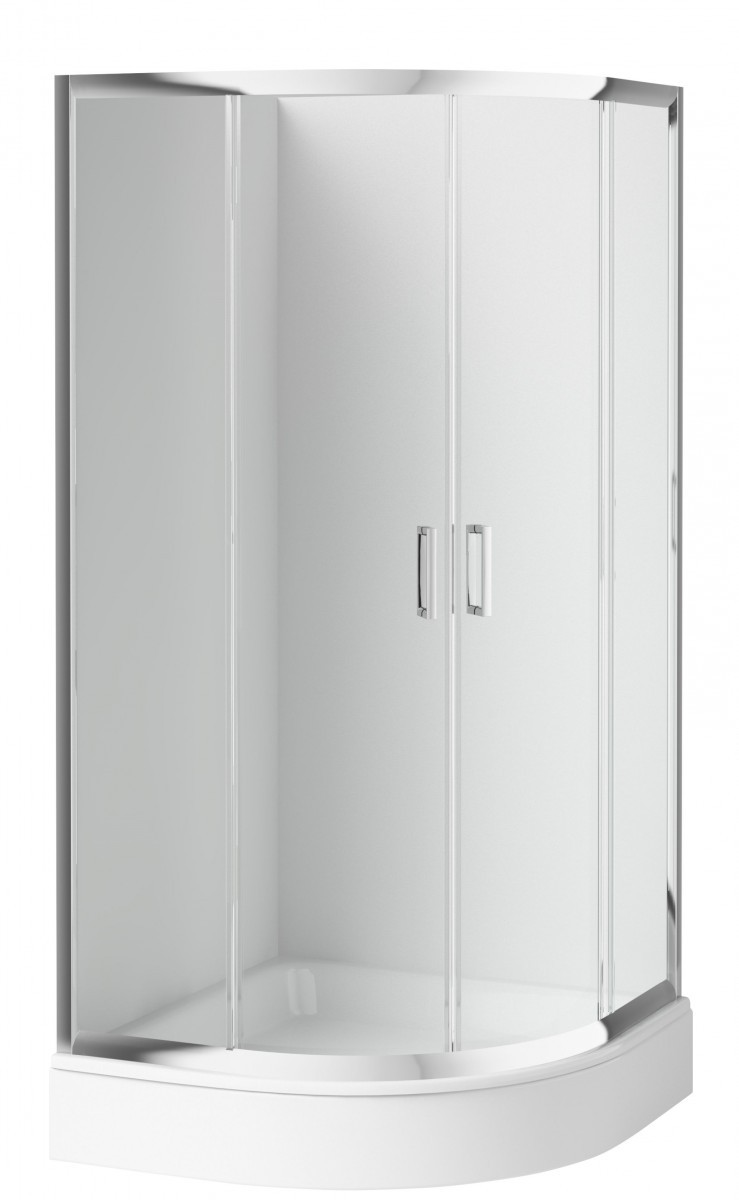 Deante Funkia kabina półokrągła drzwi rozsuwane 90x90 chrom szkło przeźroczyste KYP051K