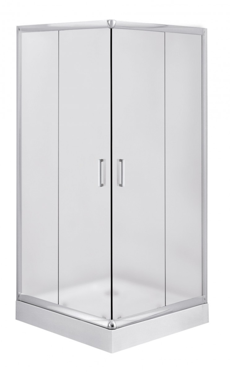 Deante Funkia kabina kwadratowa drzwi rozsuwane 80x80 chrom szkło szronione KYC642K