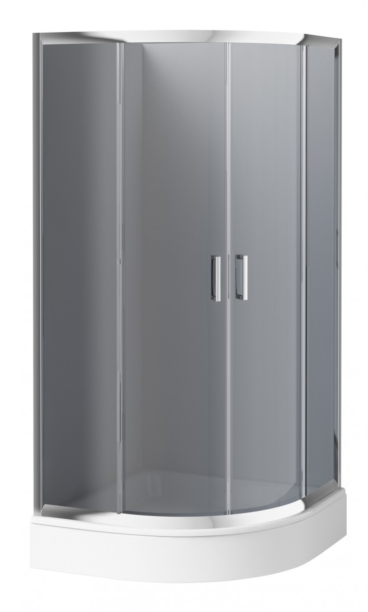 Deante Funkia kabina półokrągła drzwi rozsuwane 80x80 chrom szkło grafitowe KYP452K