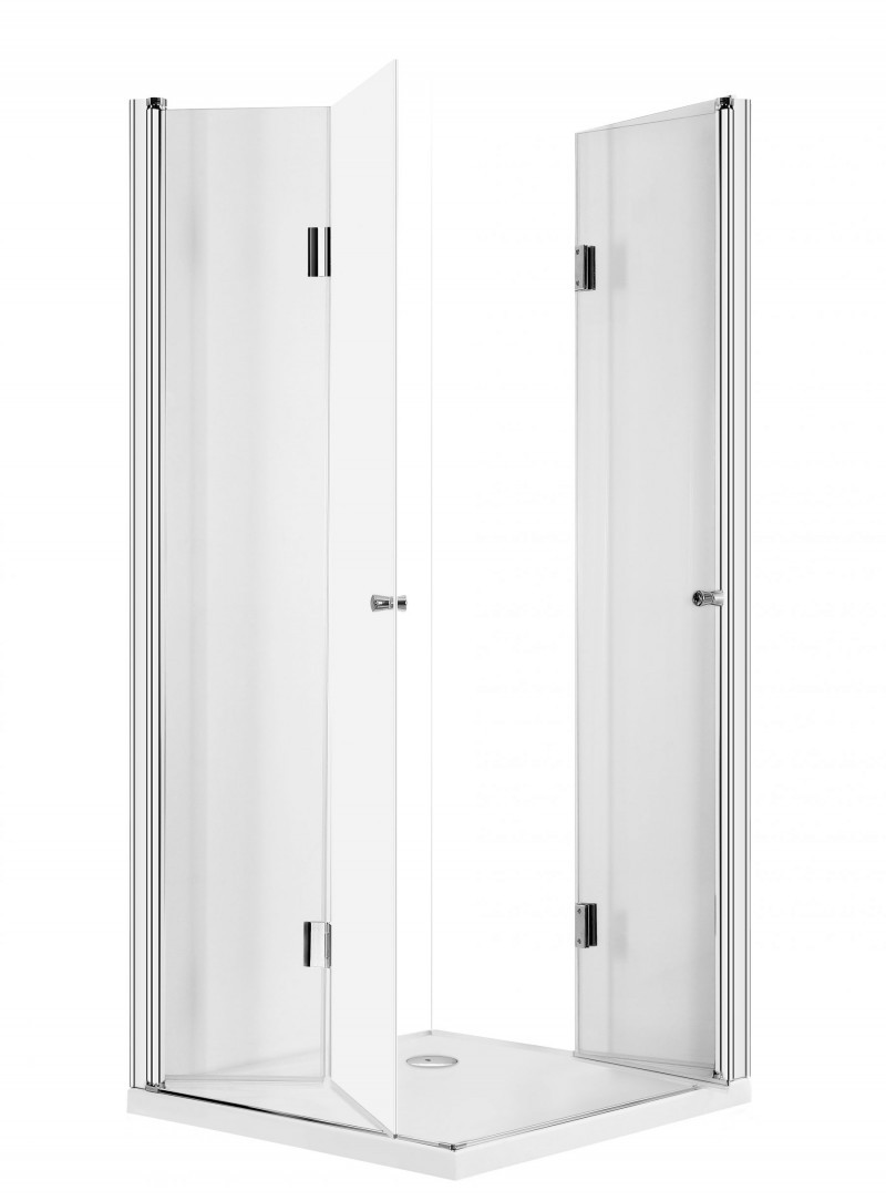 Deante Kerria kabina kwadratowa drzwi składane 90x90 chrom szkło przeźroczyste KTK041P
