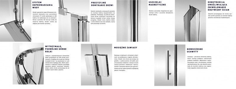 Deante Funkia kabina kwadratowa drzwi rozsuwane 90x90 chrom szkło szronione KYC641K