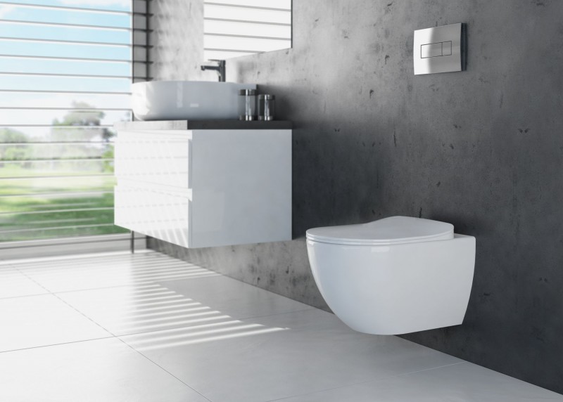 Deante Peonia Zero New muszla wisząca bezkołnierzowa 51cm biały CDE6ZPW