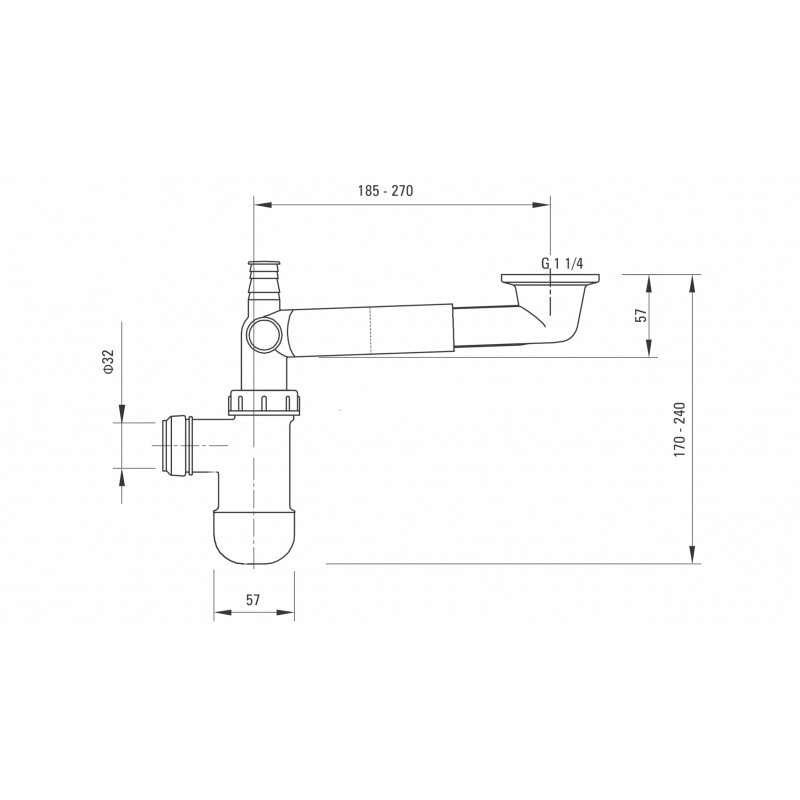 Deante Space Saver syfon umywalkowy oszczędzający miejsce biały PCV NHC633K