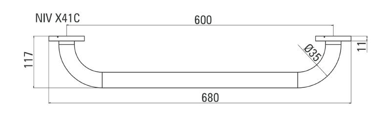 Deante Vital uchwyt przyścienny 600 mm stal polerowana NIV041C