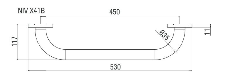 Deante Vital uchwyt przyścienny 450 mm stal polerowana NIV041B