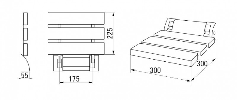 Deante Vital siedzisko przyścienne składane brąz NIV451P