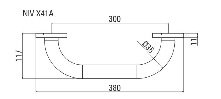 Deante Vital uchwyt przyścienny 300 mm stal polerowana NIV041A