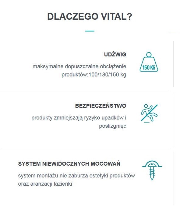 Deante Vital zestaw natryskowy z drązkiem pełniącym rolę uchwytu chrom NIV051K