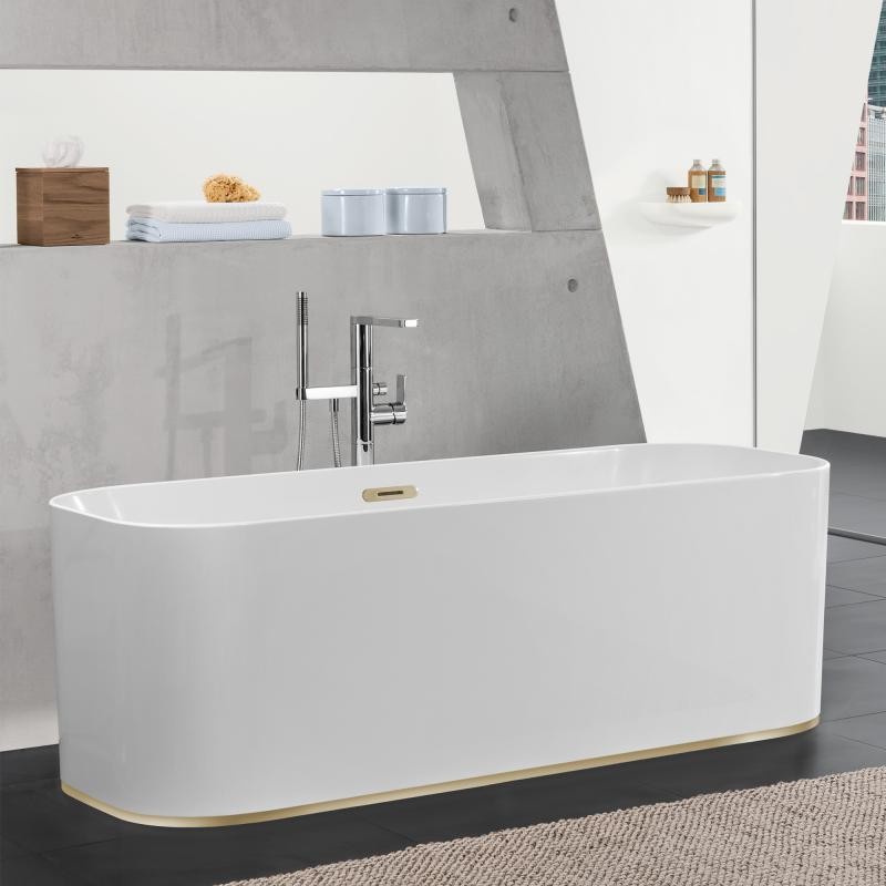 Villeroy&Boch Finion Duo wanna wolnostojąca owalna z napełnianiem przez przelew z pierscieniem dekoracyjnym 170x70 biały weiss alpin champagne UBQ177FIN7N200V201