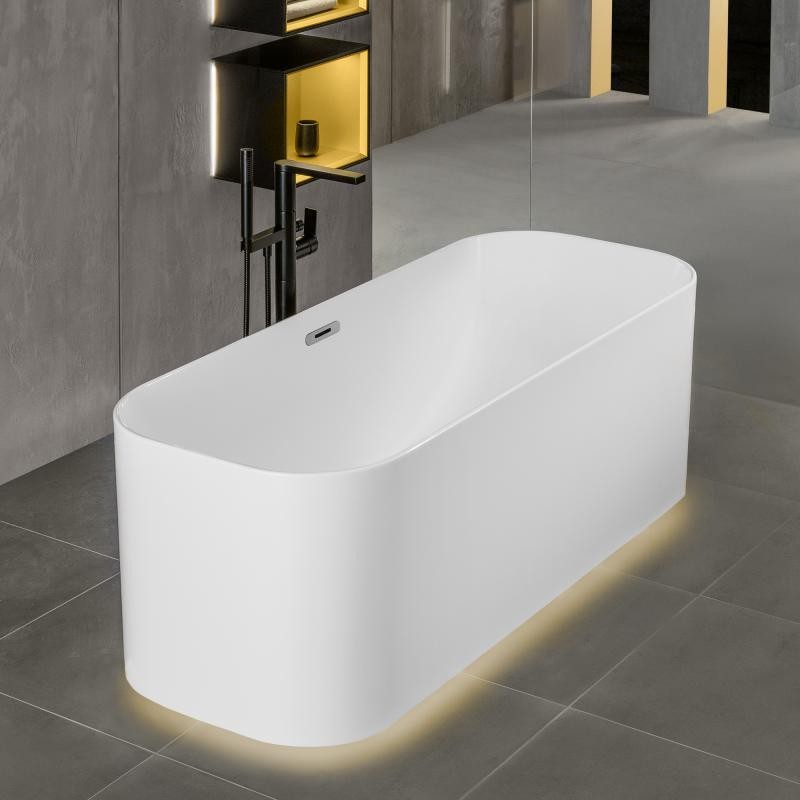 Villeroy&Boch Finion Duo wanna wolnostojąca owalna z Emotion LED 170x70 biały weiss alpin chrom połysk UBQ177FIN7A100V301