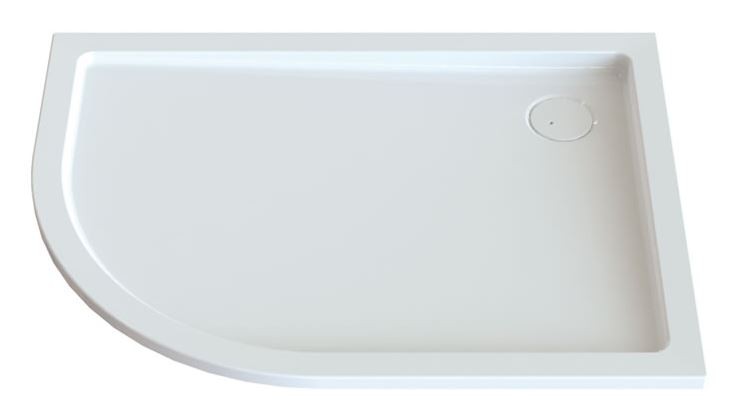 Sanplast Free Line BPP/FREE brodzik półokrągły asymetryczny prawy 90x120 akryl biały 615040183001000