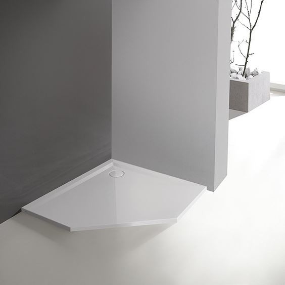 Sanplast Space Line BPK/SPACE brodzik pięciokątny 100x100 akryl biały 615110054001000