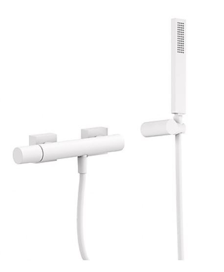 Tres Exclusive Project-Tres bateria prysznicowa ścienna z zestawem natryskowym biały mat 211.167.01.BM