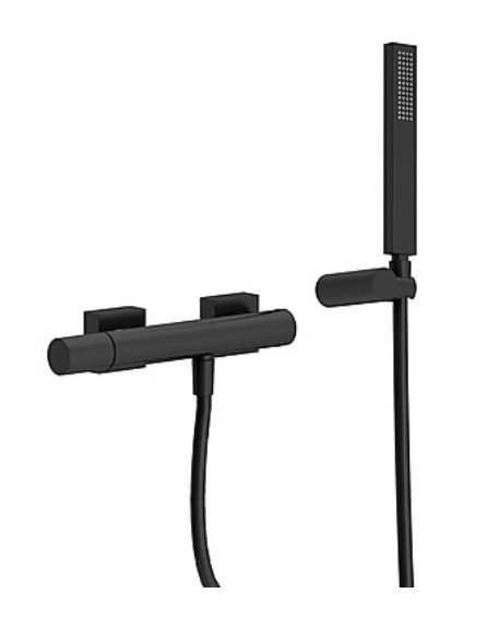 Tres Exclusive Project-Tres bateria prysznicowa ścienna z zestawem natryskowym czarny mat 211.167.01.NM