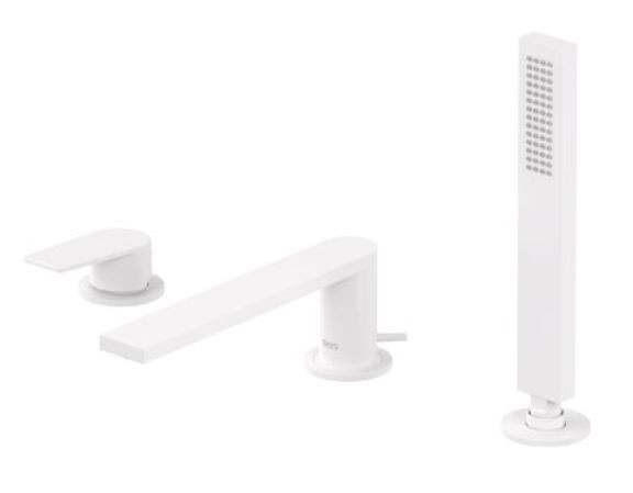 Tres Exclusive Project-Tres bateria wannowa 3-otworowa wylewka 180 mm biały mat 211.161.01.BM