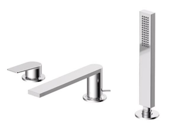 Tres Exclusive Project-Tres bateria wannowa 3-otworowa wylewka 180 mm chrom 211.161.01