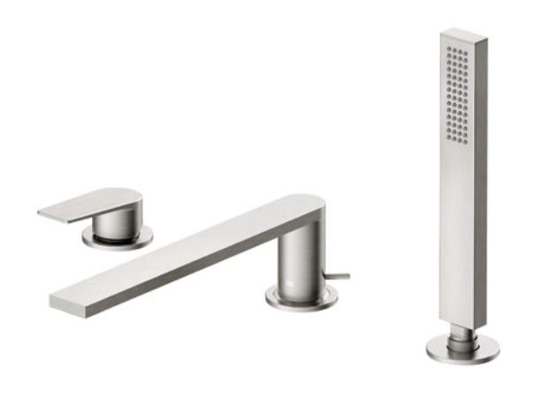 Tres Exclusive Project-Tres bateria wannowa 3-otworowa wylewka 230 mm stal szczotkowana 211.161.03.AC