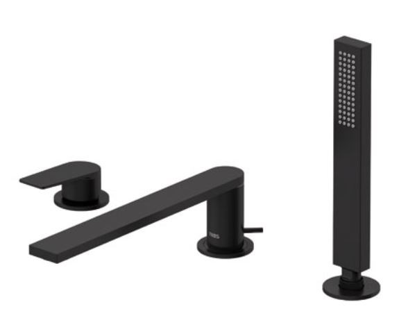 Tres Exclusive Project-Tres bateria wannowa 3-otworowa wylewka 230 mm czarny mat 211.161.03.NM