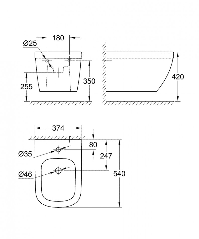 Grohe Euro Ceramic bidet wiszący biały 392080000