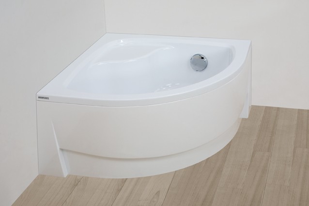 Sanplast BPzsa/EKOPLUS brodzik półokrągły głęboki z siedzeniem 90x90 akryl 615131063001000