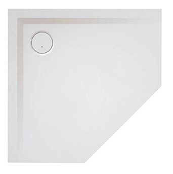 Sanplast Space Mineral BPKM/SPACE brodzik pięciokątny płaski 100x100 biały 645290084001000