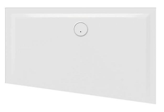 Sanplast Space Mineral BTPM/SPACE brodzik trapezowy asymetryczny prawy płaski 90x140 biały 645290155001000