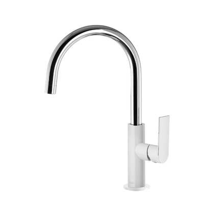 Tres Loft-Colors bateria umywalkowa wysoka biały i chrom 200.205.05.BL