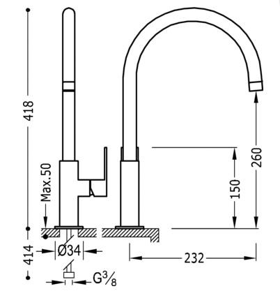 Tres Loft-Colors bateria umywalkowa wysoka XL biały matowy 200.205.06.BM