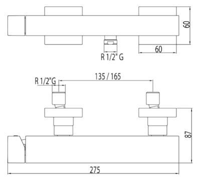 Tres Slim-Tres bateria natryskowa z zestawem czarny matowy 202.167.01.NM