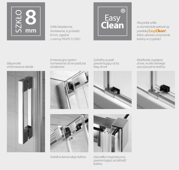 Radaway Espera DWJ drzwi przesuwne 100 cm prawe chrom przeźroczyste Easy Clean 380110-01R