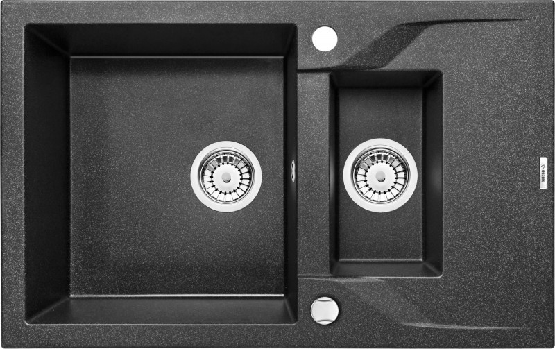 Deante Andante zlewozmywak granitowy 1,5 komory z krótkim ociekaczem grafitowy ZQN2513