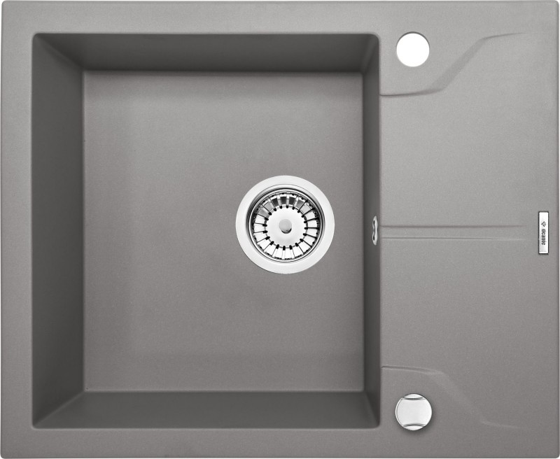 Deante Andante zlewozmywak granitowy 1 komora z krótkim ociekaczem szary metalik ZQNS11A
