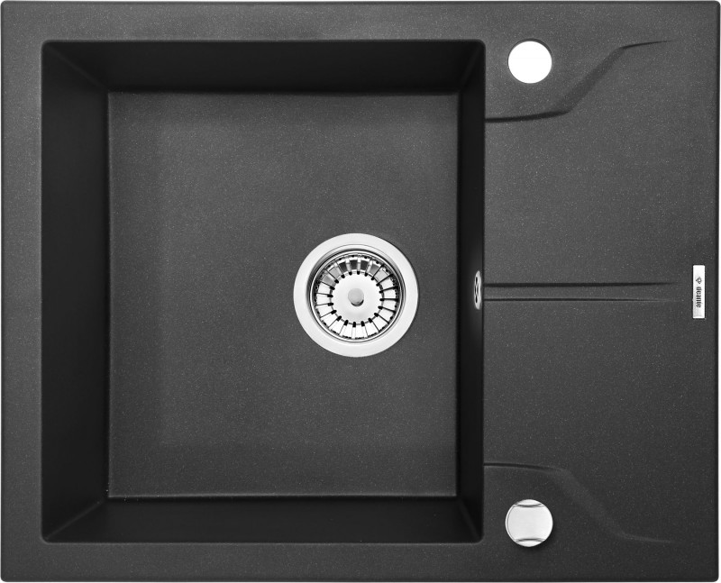 Deante Andante zlewozmywak granitowy 1 komora z krótkim ociekaczem grafitowy metalik ZQNG11A
