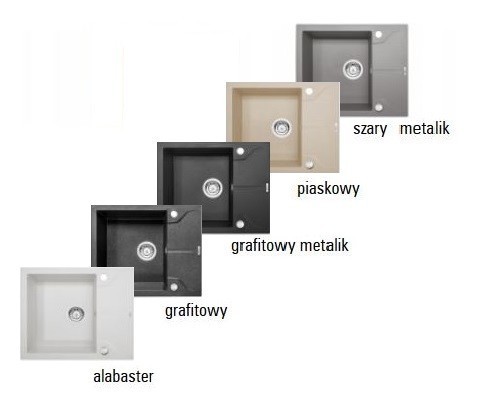 Deante Evora zlewozmywak granitowy 1 komora z krótkim ociekaczem szary metalik ZQJS11A