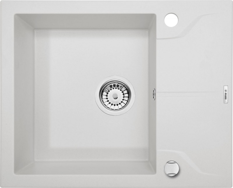 Deante Andante zlewozmywak granitowy 1 komora z krótkim ociekaczem alabaster ZQNA11A