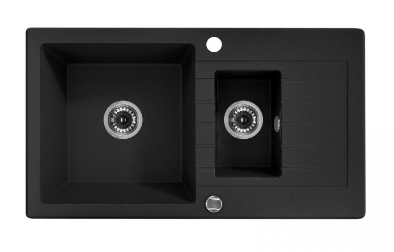 Deante Zorba zlewozmywak granitowy 1,5 komory z ociekaczem grafitowy ZQZ2513