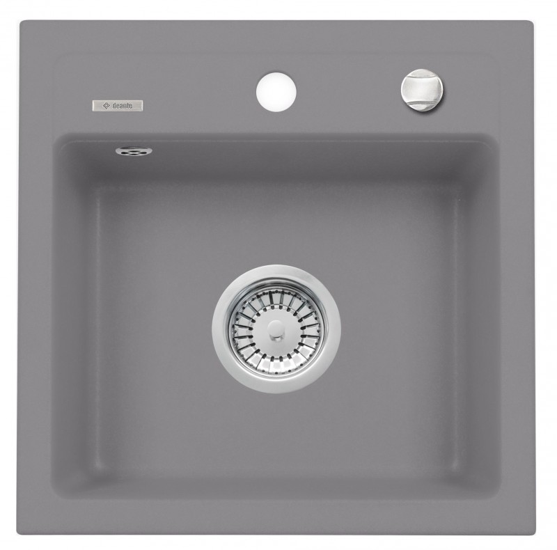 Deante Zorba zlewozmywak granitowy 1 komora bez ociekacza szary metalik ZQZS103