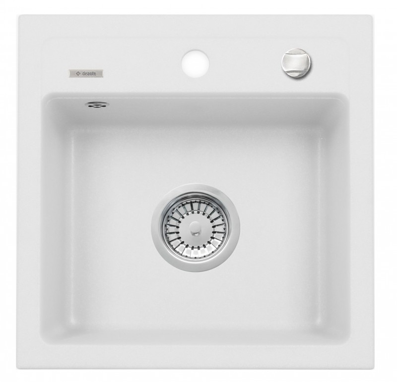 Deante Zorba zlewozmywak granitowy 1 komora bez ociekacza alabaster ZQZA103