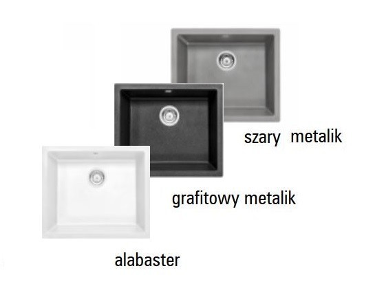 Deante Corda zlewozmywak granitowy podblatowy 1 komora grafitowy metalik ZQAG10C