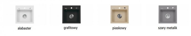 Deante Zorba zlewozmywak granitowy 1 komora z krótkim ociekaczem alabaster ZQZA11A