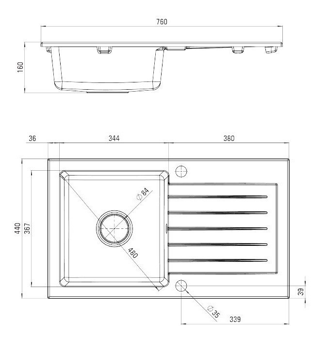 Deante Zorba zlewozmywak granitowy 1 komora z ociekaczem piaskowy ZQZ7113