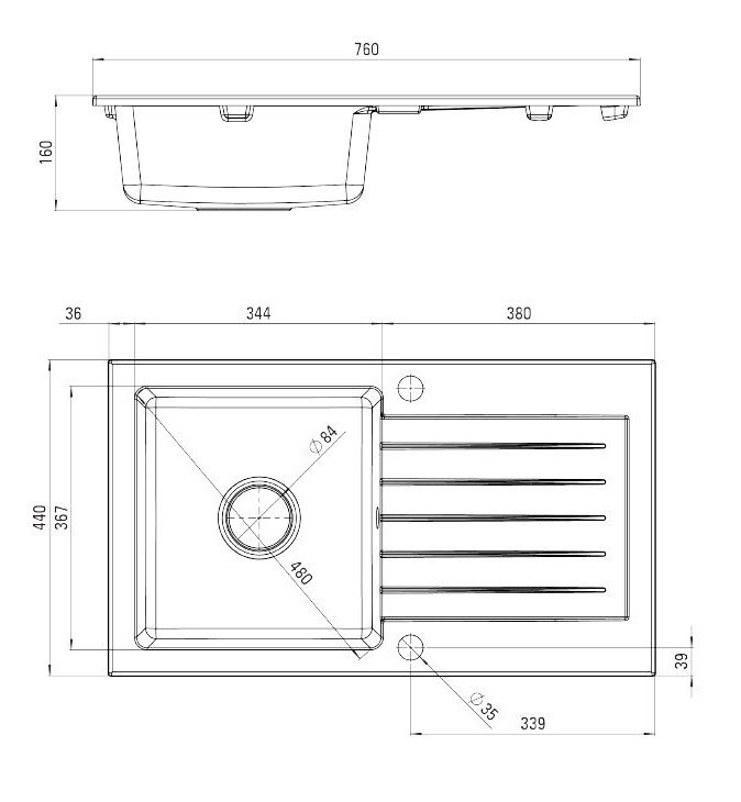 Deante Zorba zlewozmywak granitowy 1 komora z ociekaczem grafitowy ZQZ2113