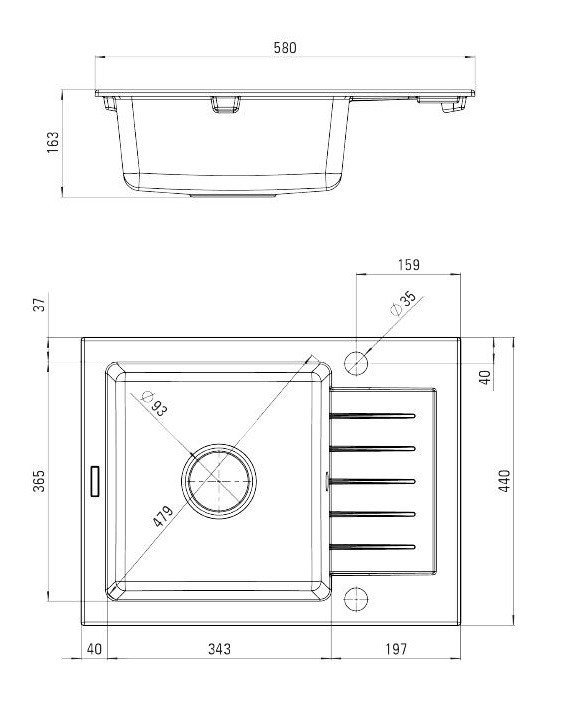 Deante Zorba zlewozmywak granitowy 1 komora z krótkim ociekaczem piaskowy ZQZ711A