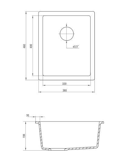 Deante Corda zlewozmywak granitowy podblatowy 1 komora alabaster ZQAA10B
